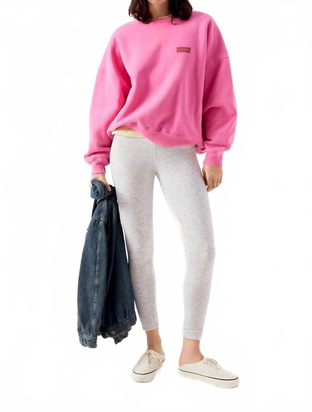 NEW AMERICAN VINTAGE women's plizzy sweatshirt in vintage petunia